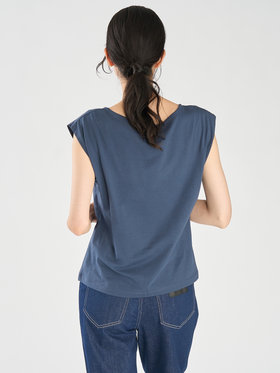 FEMME ウィメンズ メッセージプリント コットン 半袖 Tシャツ "Ciao" ブルー系その他