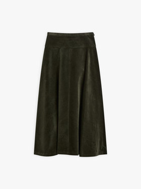 FEMME ウィメンズ 【Outlet】UR88 JUPE コーデュロイフレアロングスカート カーキ