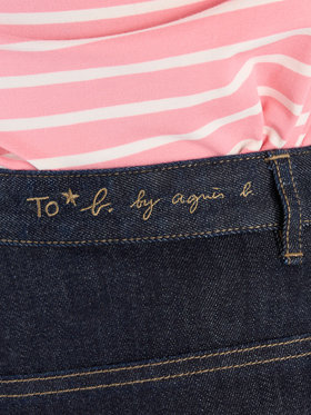 To b. by agnès b. デニム ストレートパンツ ネイビー