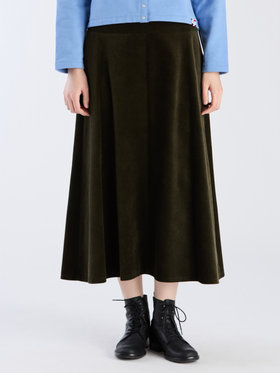 FEMME ウィメンズ 【Outlet】UR88 JUPE コーデュロイフレアロングスカート カーキ