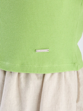 To b. by agnès b. 【Outlet】ワッフル コンパクト 半袖 Tシャツ グリーン