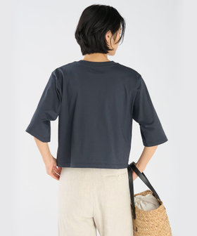 FEMME ウィメンズ ロゴ コットン 5分袖 Tシャツ "Yoko" グレー