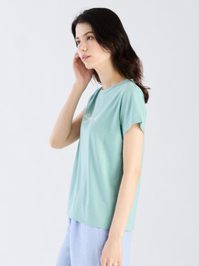 FEMME ウィメンズ ロゴプリント コットン 半袖 Tシャツ "Brando" ライトグリーン
