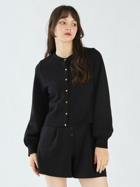 To b. by agnès b. 【Outlet】コットン ブラッシュド プリティ カーディガン ブラック