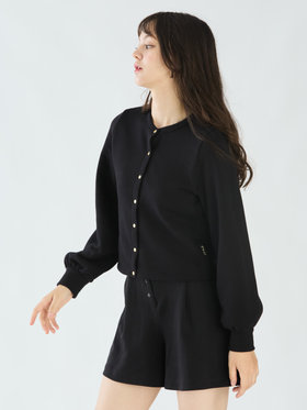 To b. by agnès b. 【Outlet】コットン ブラッシュド プリティ カーディガン ブラック