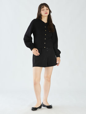 To b. by agnès b. 【Outlet】コットン ブラッシュド プリティ カーディガン ブラック