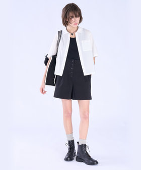 To b. by agnès b. ボックスカット 半袖 シャツ ホワイト