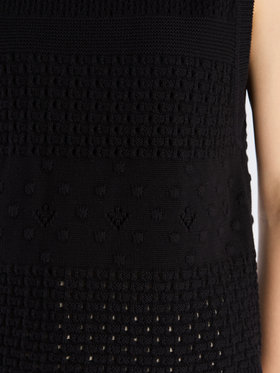 To b. by agnès b. 【Outlet】コットン オープンワーク ニット プルオーバー ブラック
