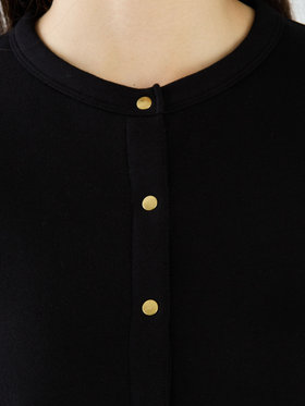 To b. by agnès b. 【Outlet】コットン ブラッシュド プリティ カーディガン ブラック