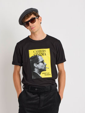 FEMME ウィメンズ フォトプリント コットン 半袖 Tシャツ ”Cahiers du Cinema” ブラック