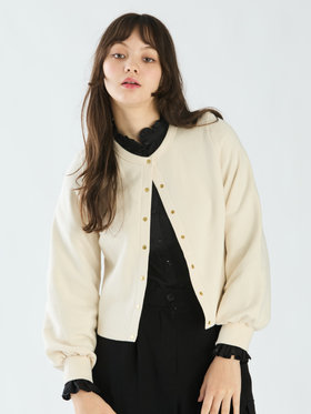 To b. by agnès b. 【Outlet】コットン ブラッシュド プリティ カーディガン ホワイト