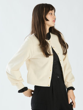 To b. by agnès b. 【Outlet】コットン ブラッシュド プリティ カーディガン ホワイト