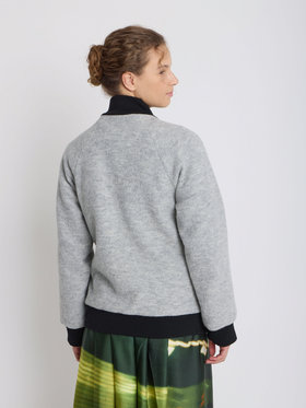 FEMME ウィメンズ ハイネック ラグラン ジップアップ ブルゾン "Classy" グレー