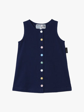 ENFANT ベビー ベビー マルチカラー コットン ノースリーブ ワンピース "Barbie" ネイビー