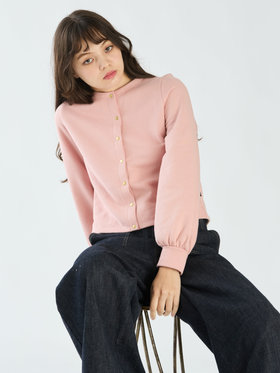 To b. by agnès b. 【Outlet】コットン ブラッシュド プリティ カーディガン ペールピンク
