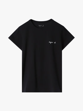 FEMME ウィメンズ ロゴ プリント コットン 半袖 Tシャツ "Brando" ブラック