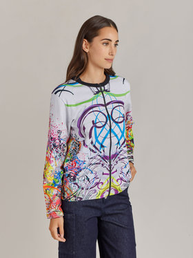 FEMME ウィメンズ 【Outlet】NU37 CARDIGAN アーティスト ジップカーディガン Ryan McGinness マルチ