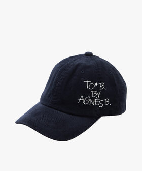 To b. by agnès b. コーデュロイ ロゴ キャップ ネイビー