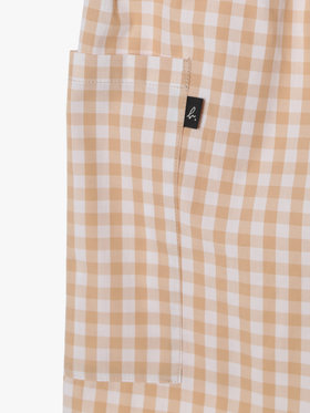 ENFANT ユニセックス キッズ ギンガムチェック コットン フルレングス パンツ "Poches" ブラウン系その他