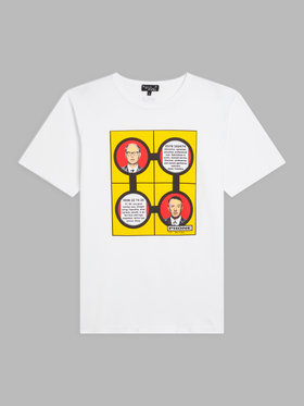 FEMME ウィメンズ プリント コットン 半袖 アーティスト Tシャツ "Gilbert & George" ホワイト