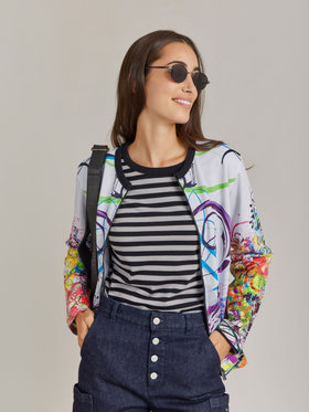 FEMME ウィメンズ 【Outlet】NU37 CARDIGAN アーティスト ジップカーディガン Ryan McGinness マルチ