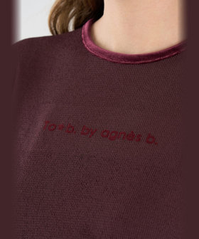To b. by agnès b. ロゴ ワッフルTシャツ ブラウン