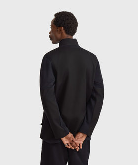HOMME メンズ メンズ コットン スタンドカラー スナップコート "Yvano" ブラック