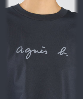 FEMME ウィメンズ ロゴ コットン 5分袖 Tシャツ "Yoko" グレー