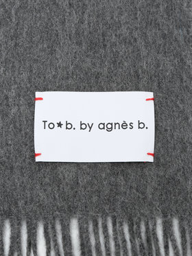 To b. by agnès b. ウール カシミヤ マフラー グレー