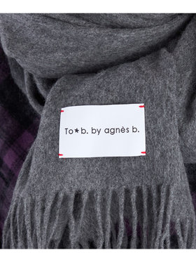 To b. by agnès b. ウール カシミヤ マフラー グレー