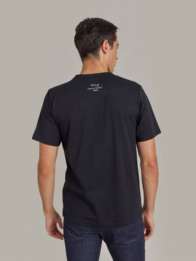 FEMME ウィメンズ プリント コットン 半袖 アーティスト Tシャツ "Dodlis" ブラック