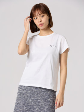 FEMME ウィメンズ ロゴ プリント コットン 半袖 Tシャツ "Brando" ホワイト