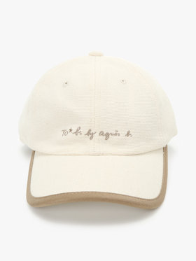 To b. by agnès b. 【Outlet】ロゴ刺繍 バイカラー パイピング キャップ ホワイト