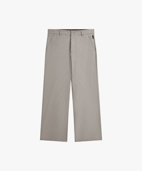 HOMME メンズ メンズ チェック コットンジャージー ワイドパンツ "Danel" ベージュ