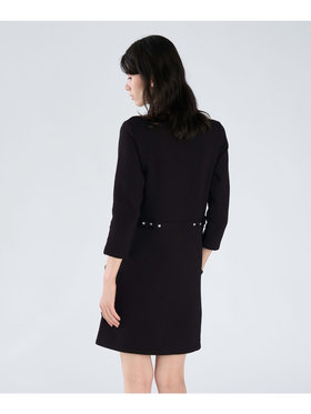 FEMME ウィメンズ オーガニックコットン メルトン 七分袖 カーディガンプレッション ”Robe” ブラック