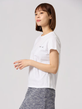 FEMME ウィメンズ ロゴ プリント コットン 半袖 Tシャツ "Brando" ホワイト