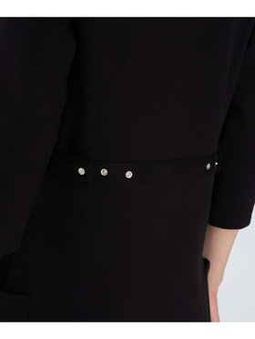 FEMME ウィメンズ オーガニックコットン メルトン 七分袖 カーディガンプレッション ”Robe” ブラック