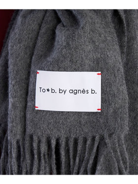 To b. by agnès b. ウール カシミヤ マフラー グレー