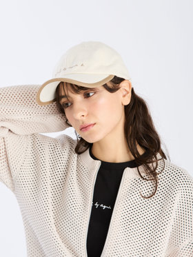 To b. by agnès b. 【Outlet】ロゴ刺繍 バイカラー パイピング キャップ ホワイト