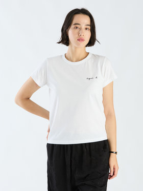FEMME ウィメンズ ロゴ プリント コットン 半袖 Tシャツ "Brando" ホワイト