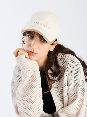 To b. by agnès b. 【Outlet】ロゴ刺繍 バイカラー パイピング キャップ ホワイト