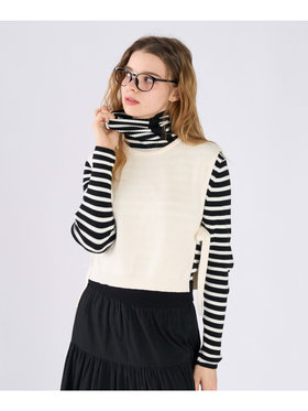 To b. by agnès b. コットン サイドリボン ベスト ホワイト