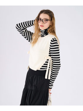 To b. by agnès b. コットン サイドリボン ベスト ホワイト