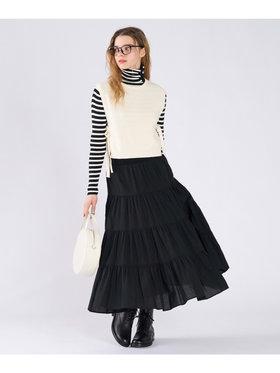 To b. by agnès b. コットン サイドリボン ベスト ホワイト