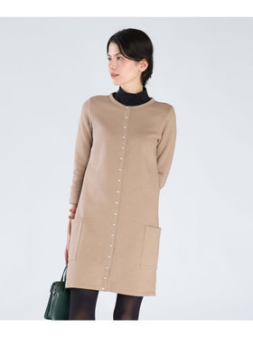 FEMME ウィメンズ オーガニックコットン メルトン 七分袖 カーディガンプレッション ”Robe” ベージュ