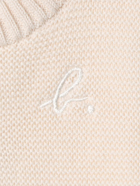 ENFANT ベビー ベビー "b." ロゴ コットン ノースリーブ ニット ベスト ホワイト