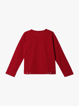 ENFANT ユニセックス キッズ コットン 長袖 カーディガンプレッション レッド