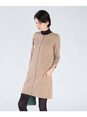 FEMME ウィメンズ オーガニックコットン メルトン 七分袖 カーディガンプレッション ”Robe” ベージュ