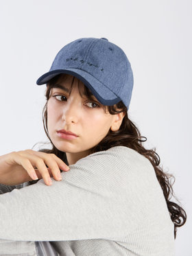 To b. by agnès b. 【Outlet】ロゴ刺繍 バイカラー パイピング キャップ ネイビー