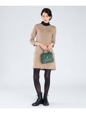 FEMME ウィメンズ オーガニックコットン メルトン 七分袖 カーディガンプレッション ”Robe” ベージュ